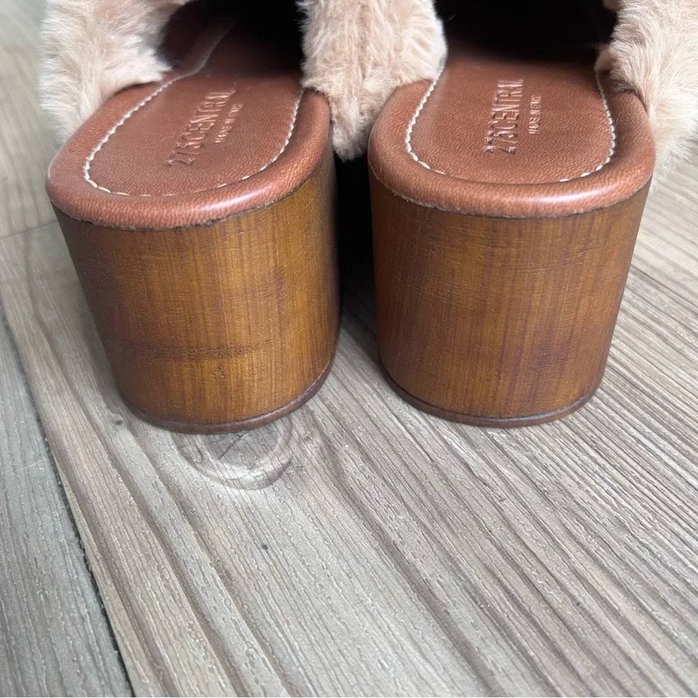 275 Central Faux-Fur Trim Brown Platform Clog Mule. Made in Italy size 38 - Picture 5 of 7